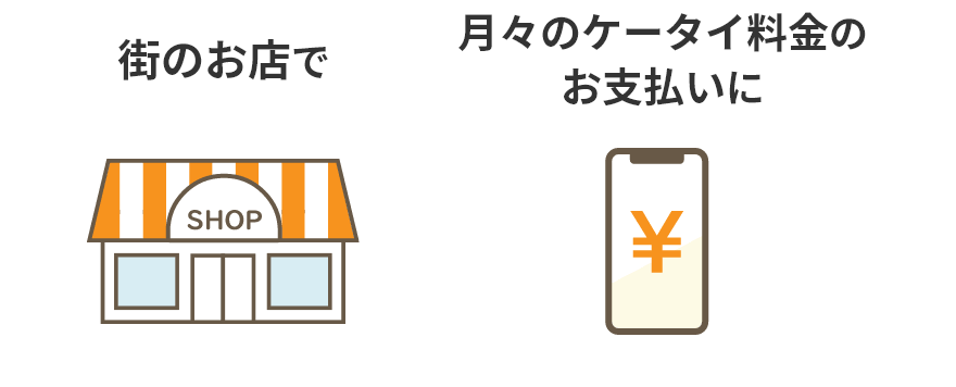 街のお店で 月々のケータイ料金のお支払いに