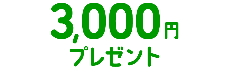 3,000円プレゼント