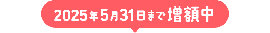 2025年5月31日まで増額中