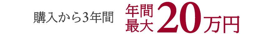 購入から3年間 年間最大20万円