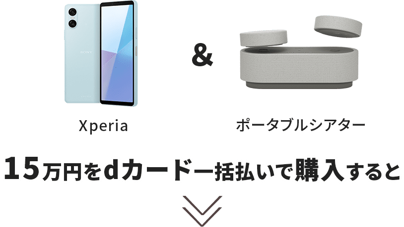 例えばXperia & ポータブルシアター 15万円をdカード一括払いで購入すると