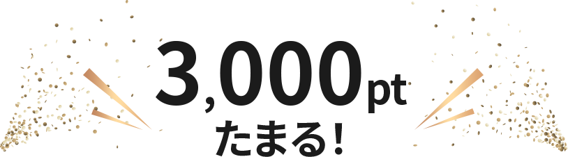 3,000ptたまる！