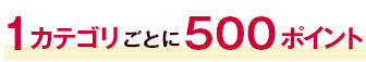 1カテゴリごとに500ポイント