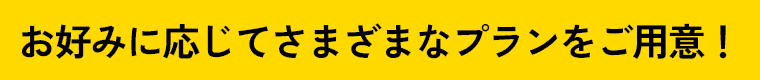 お好みに応じてさまざまなプランをご用意！