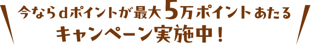 今ならdポイントが最大5万ポイントあたるキャンペーン実施中！