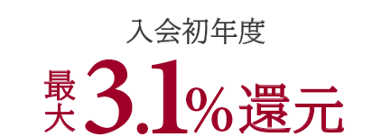 入会初年度最大3.1%還元