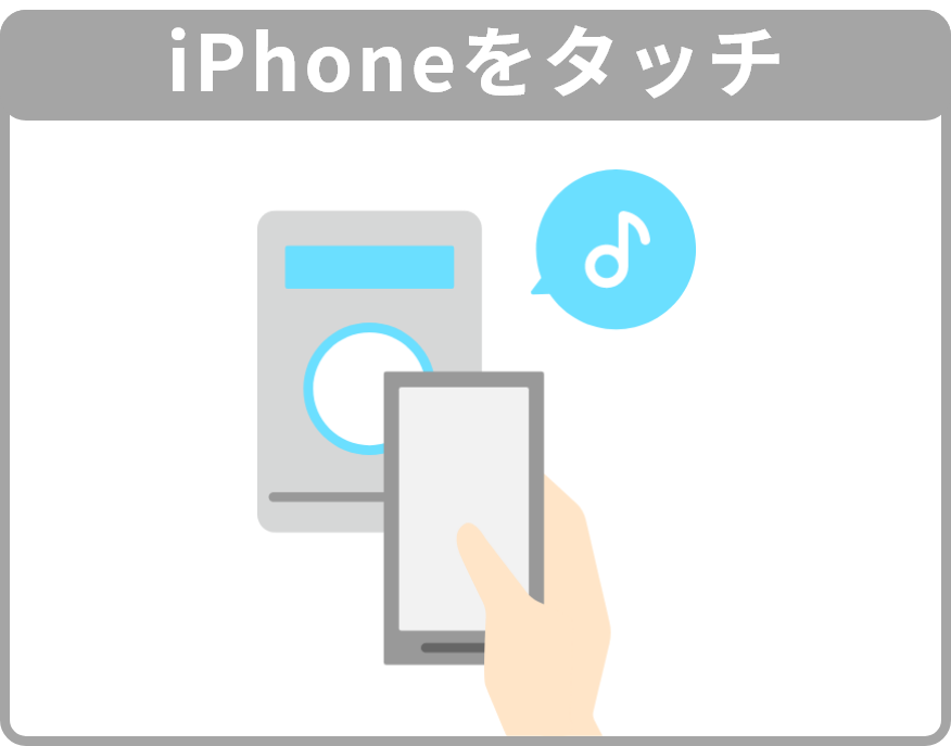 iPhoneをタッチ