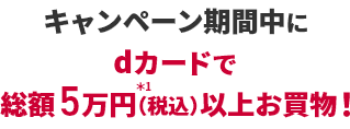 キャンペーン期間中にdカードで総額5万円*1（税込）以上お買物!