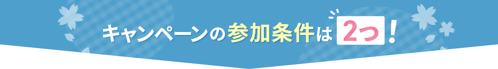 キャンペーンの参加条件は2つ!