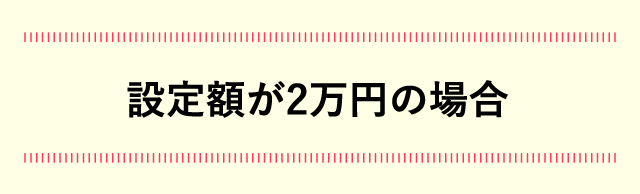 設定額が2万円の場合