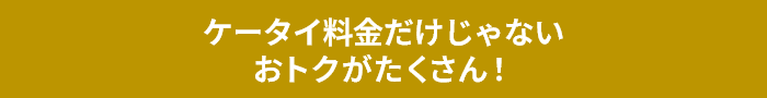 ケータイ料金だけじゃないおトクがたくさん！
