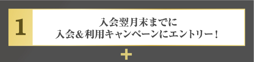 入会翌月末までに入会＆利用キャンペーンにエントリー！