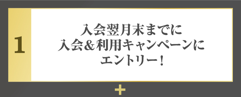 入会翌月末までに入会＆利用キャンペーンにエントリー！