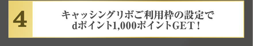 キャッシングリボご利用枠の設定でdポイント1,000ポイントGET！