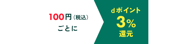100円(税込)ごとにdポイント3%還元