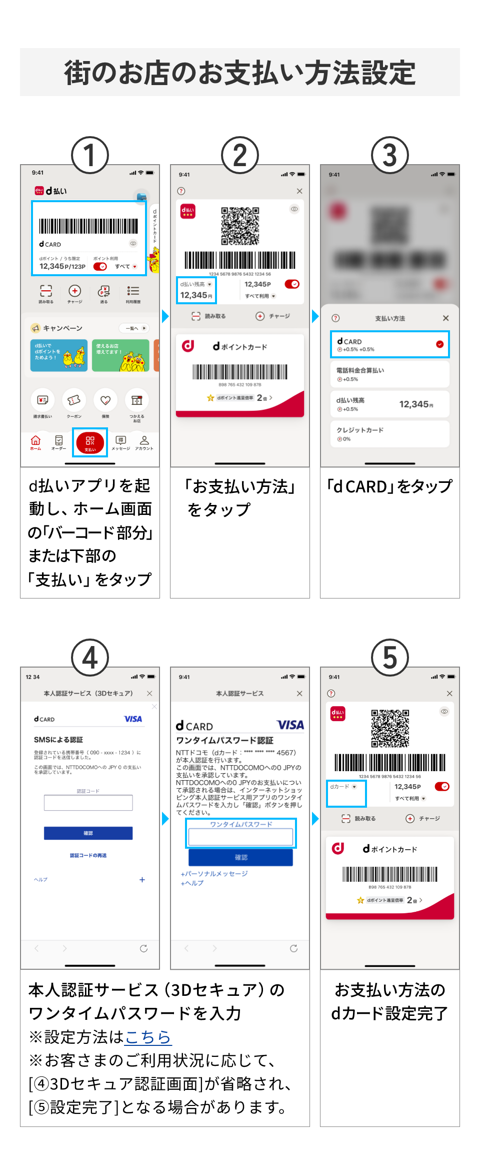 街のお店のお支払い方法設定